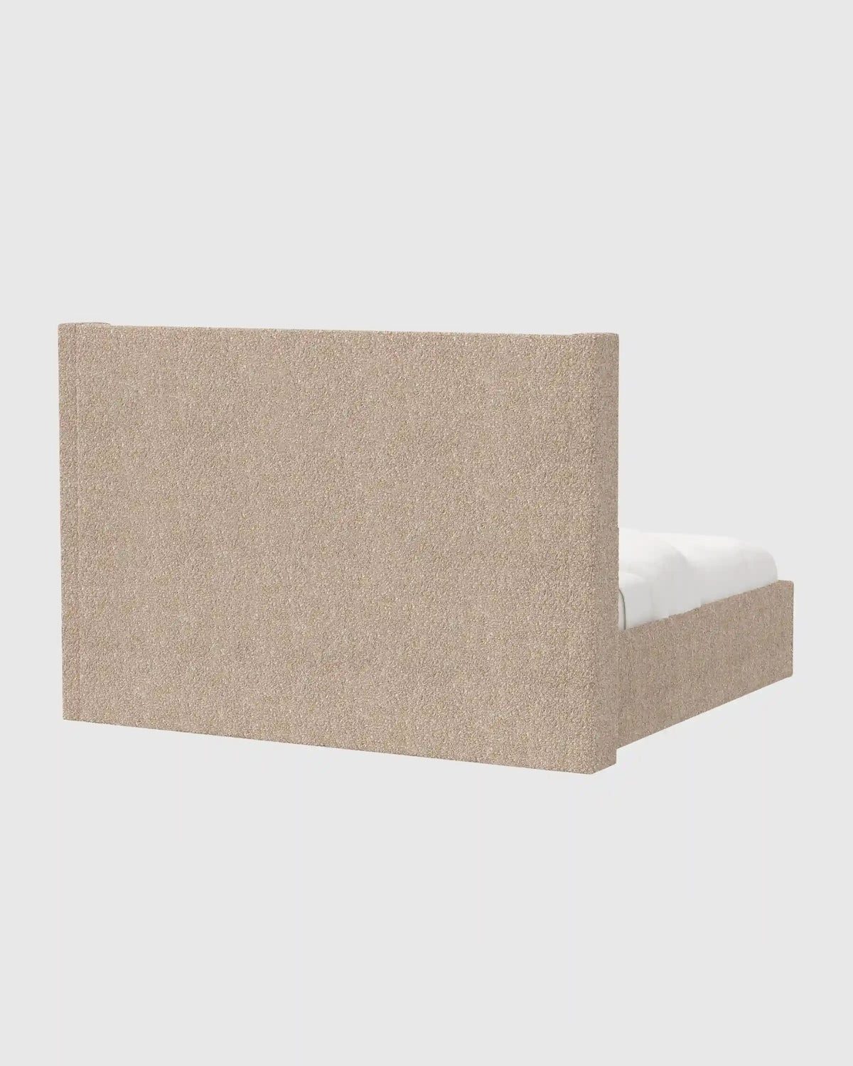 Plush Boucle Wingback Bed