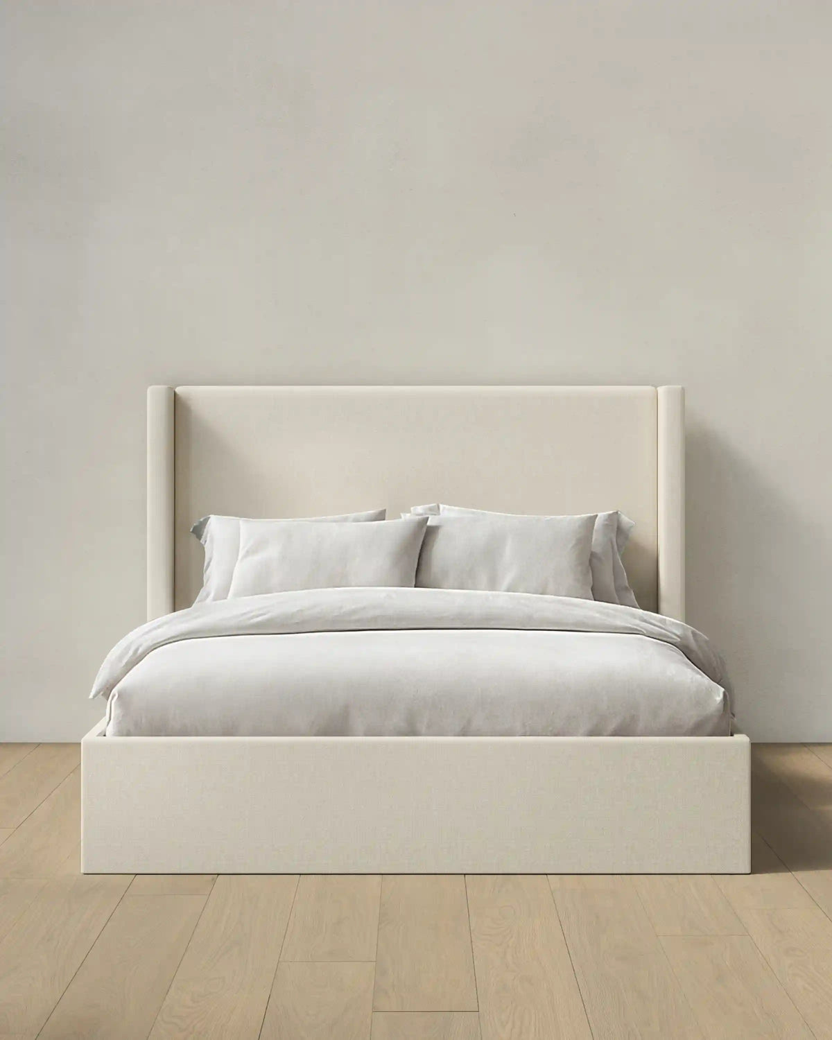 100% Linen Wingback Bed