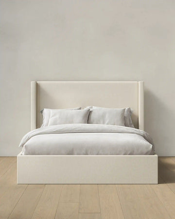 100% Linen Wingback Bed