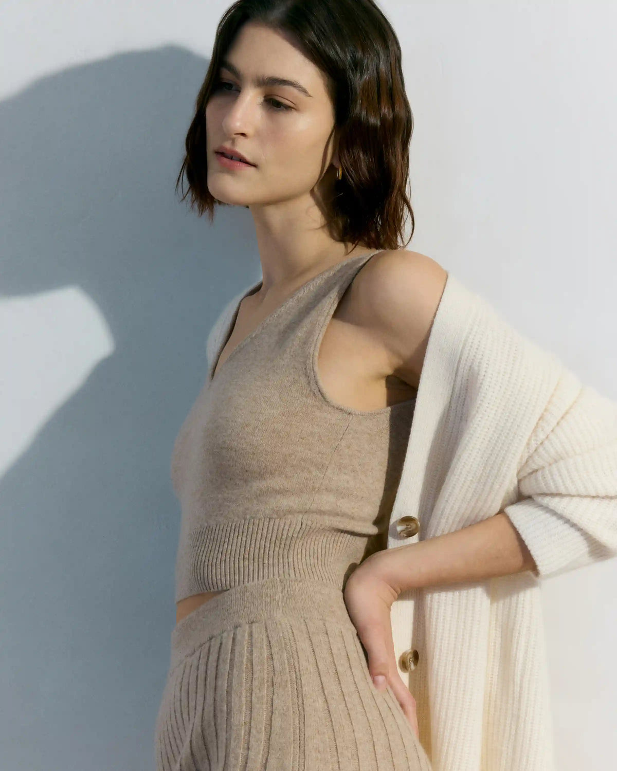 Mongolian Cashmere Oversized Boyfriend Cardigan Sweater