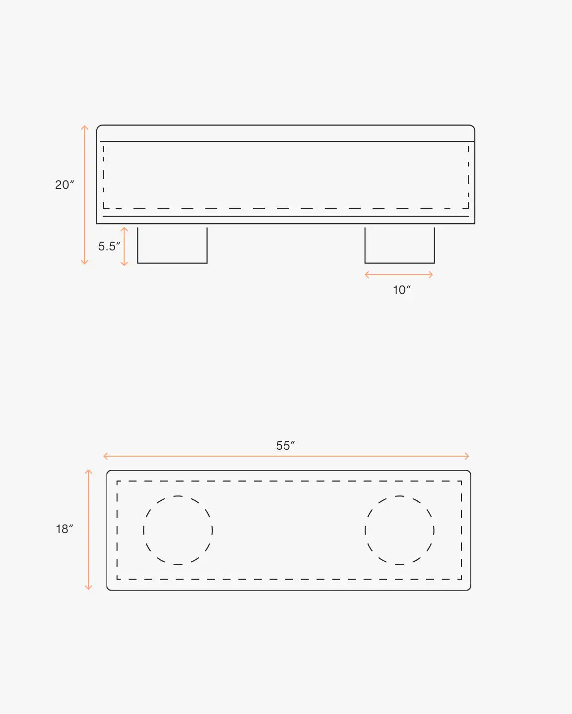 Oak and Performance Boucle Storage Bench
