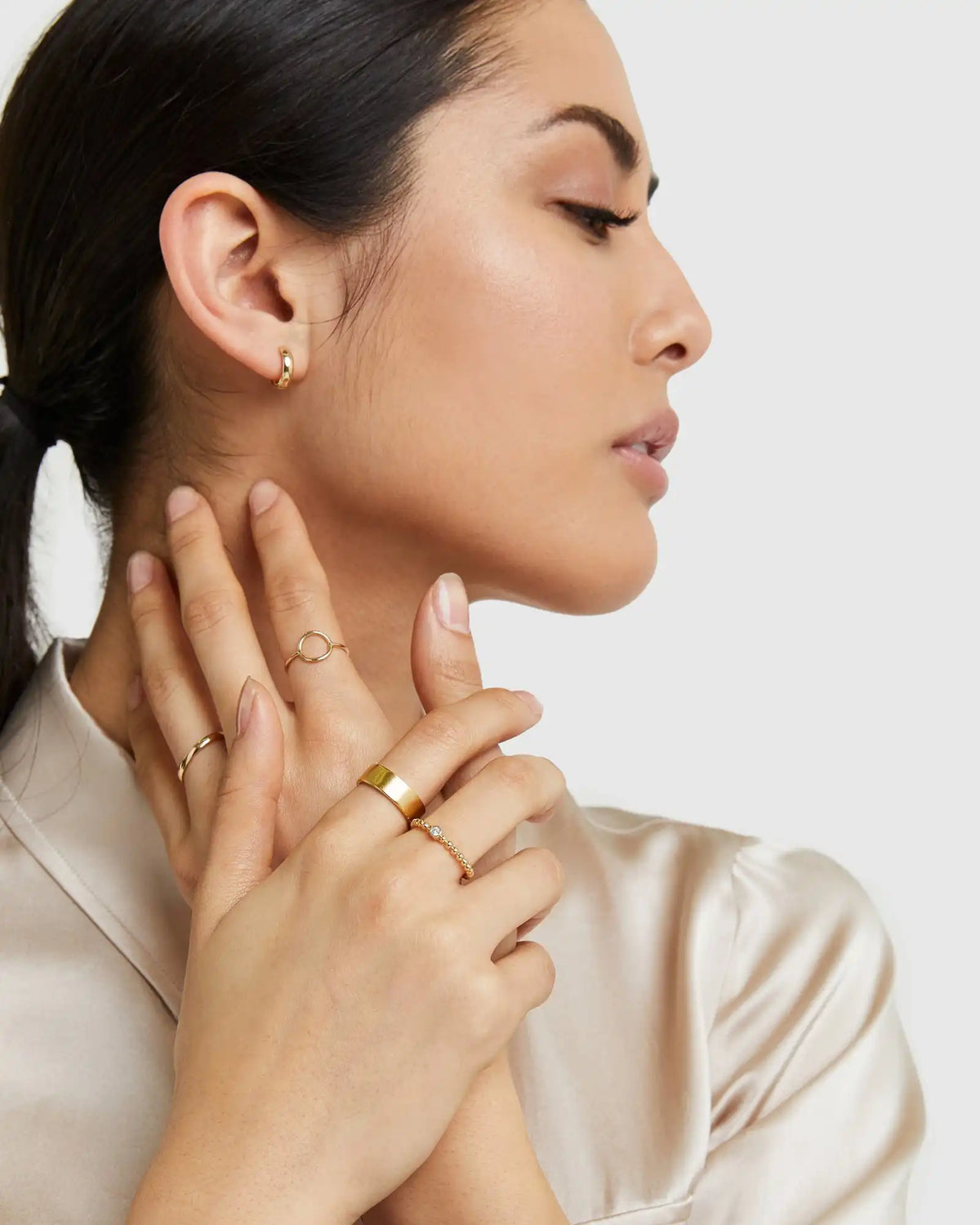 14K Gold Bold Hoops