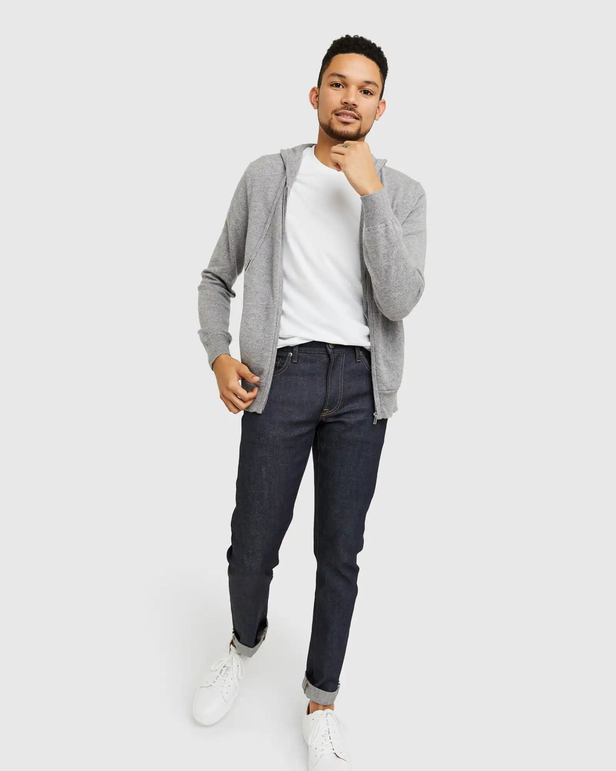 Mongolian Spring Cashmere Full-Zip Hoodie