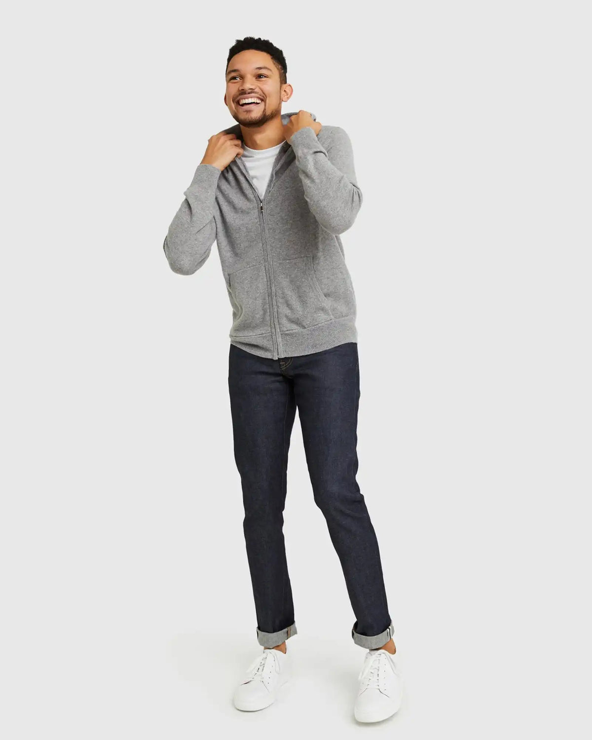 Mongolian Spring Cashmere Full-Zip Hoodie