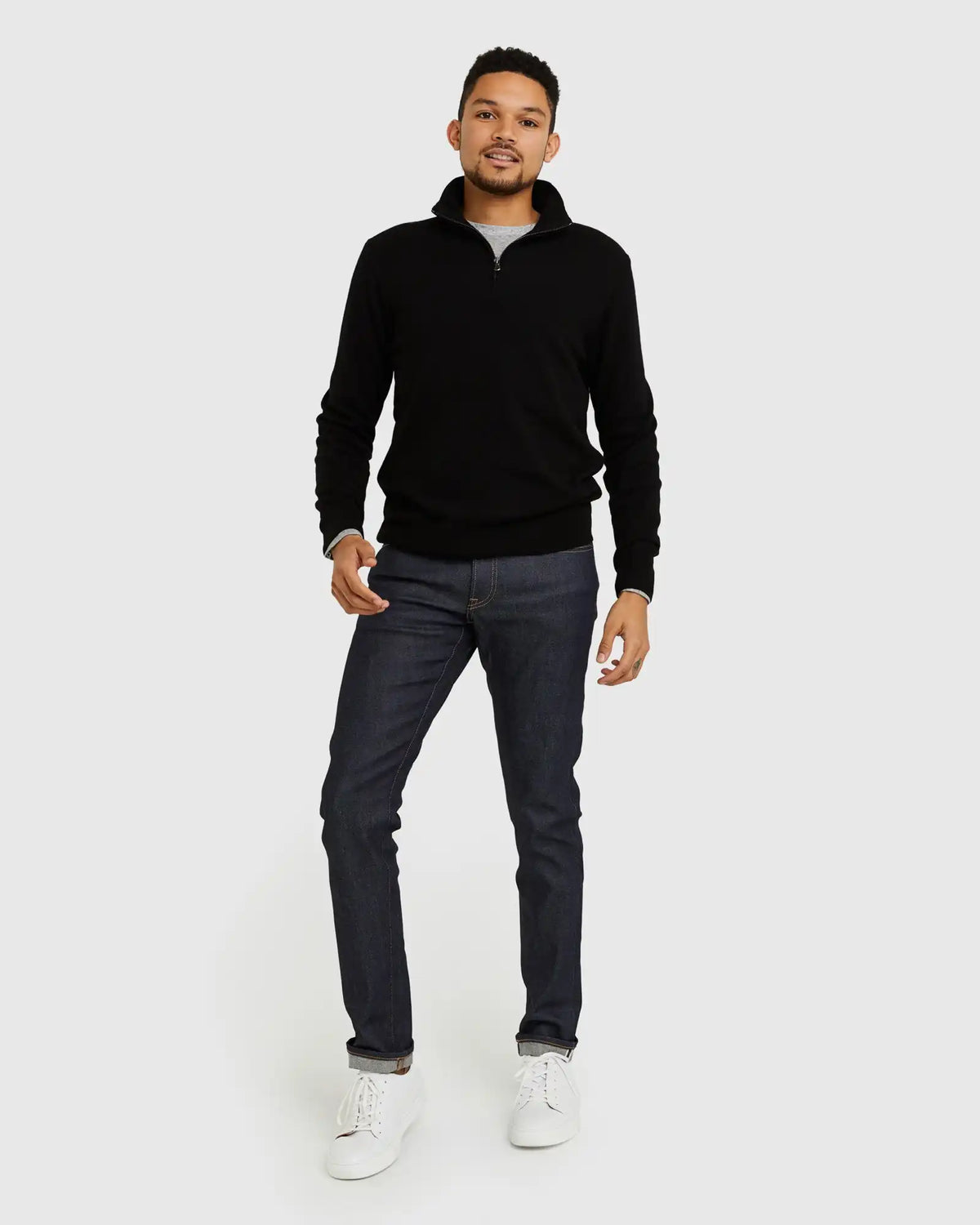 Mongolian Spring Cashmere Quarter Zip Sweater