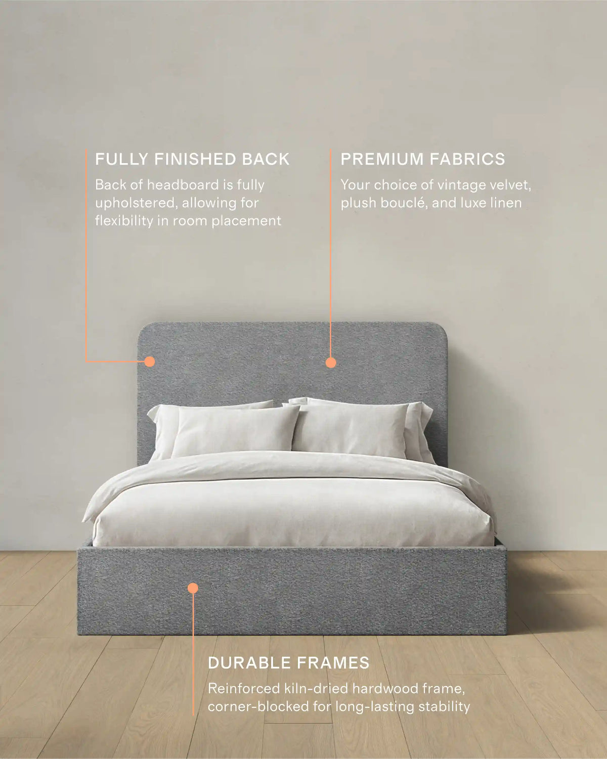 Plush Boucle Square Bed