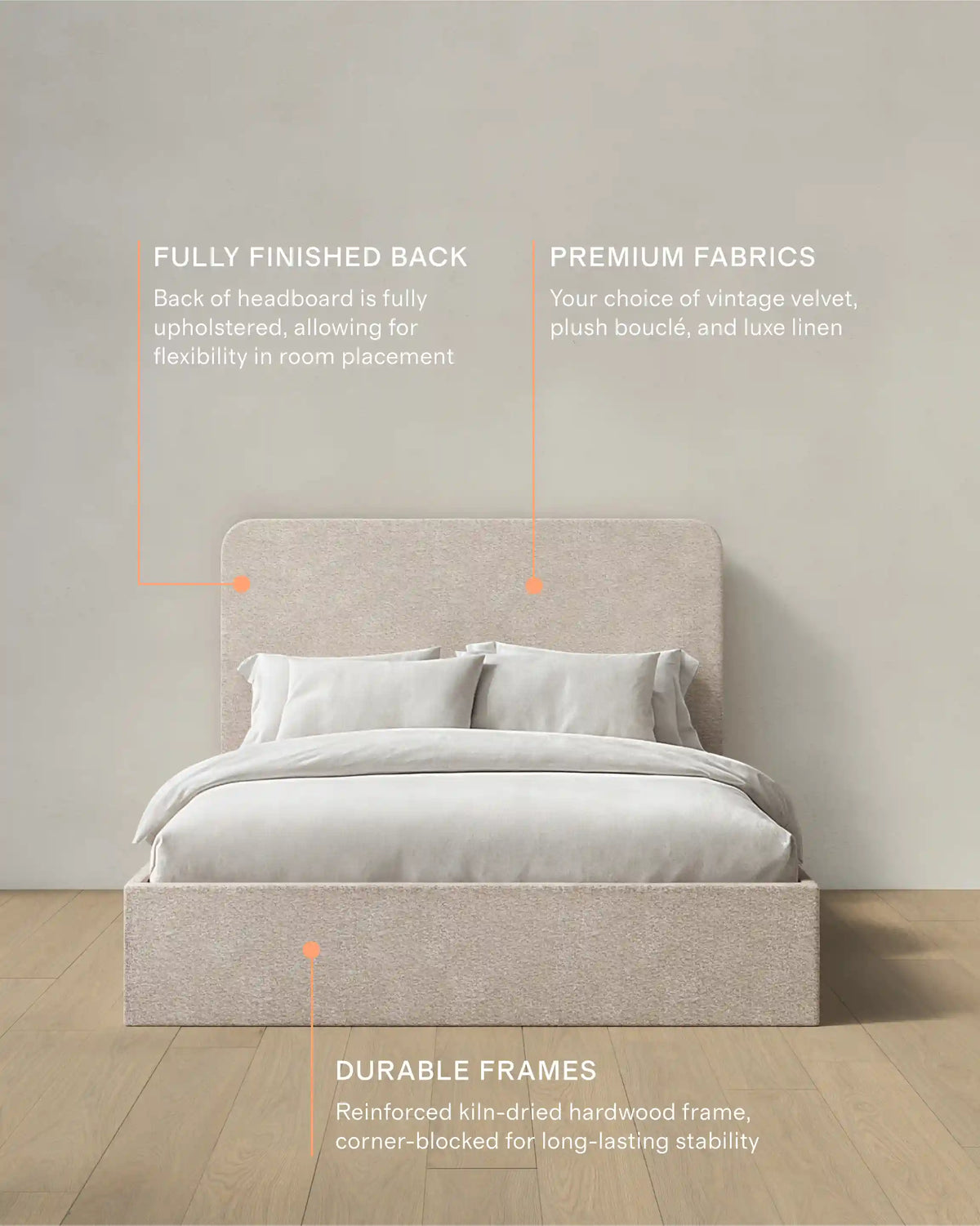 Plush Boucle Curved Bed