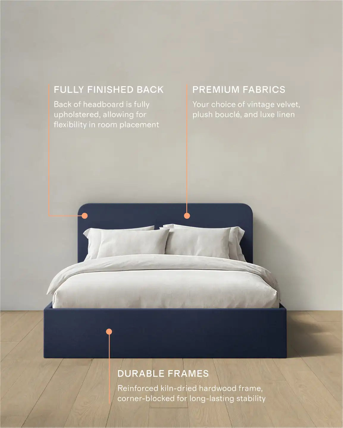100% Linen Curved Bed