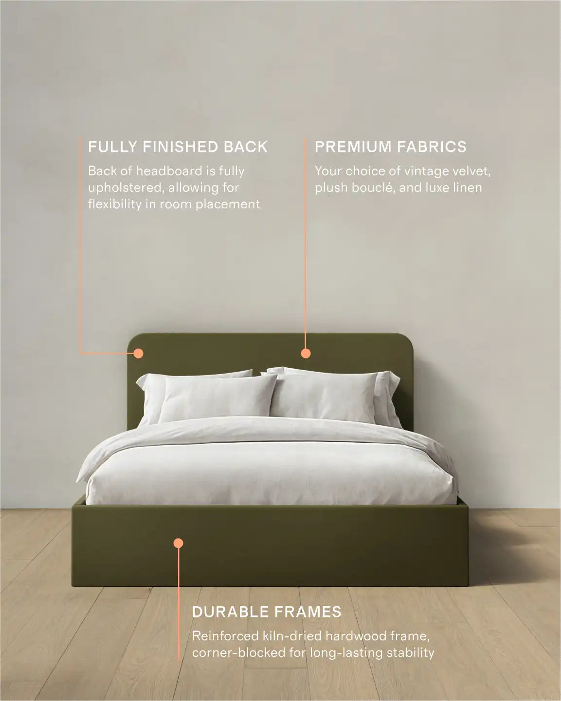 100% Linen Curved Bed