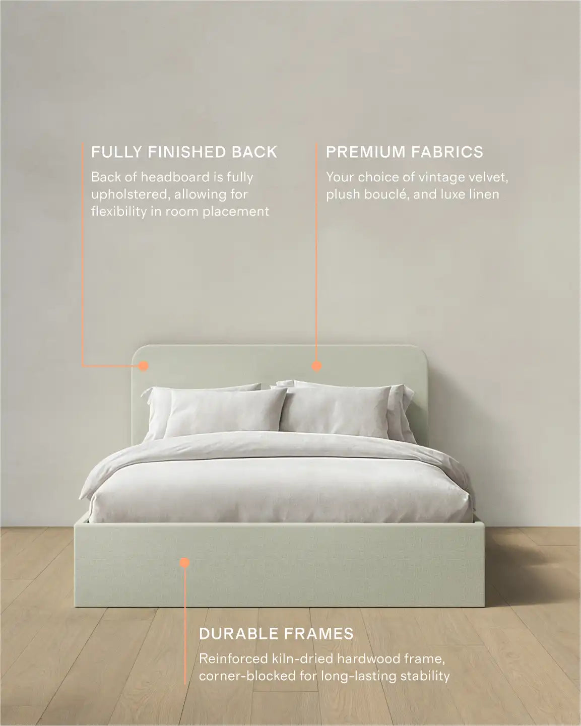 100% Linen Curved Bed
