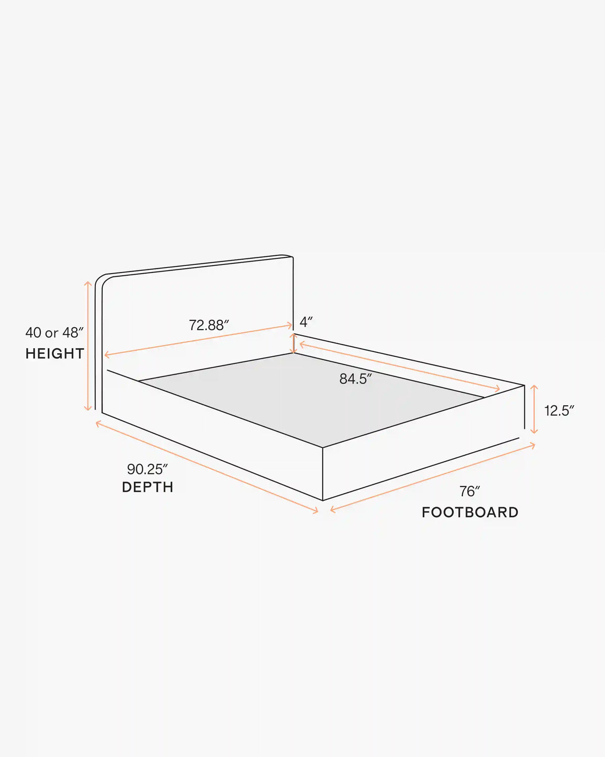 Curved Bed in Performance Velvet