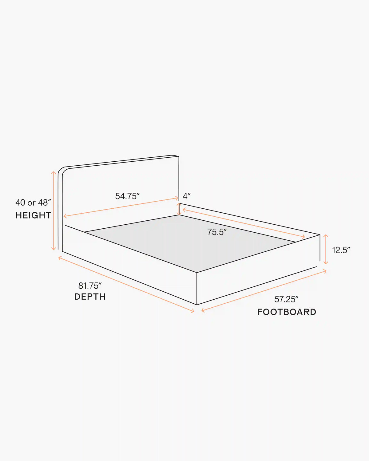 100% Linen Curved Bed