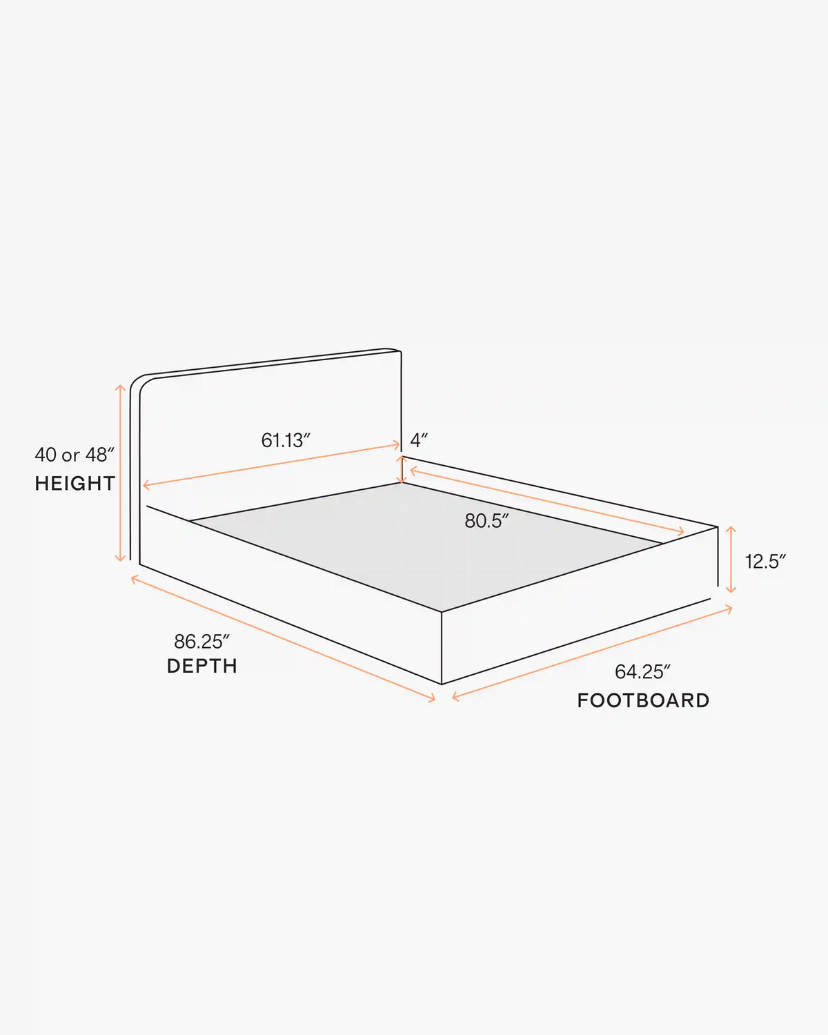 100% Linen Curved Bed