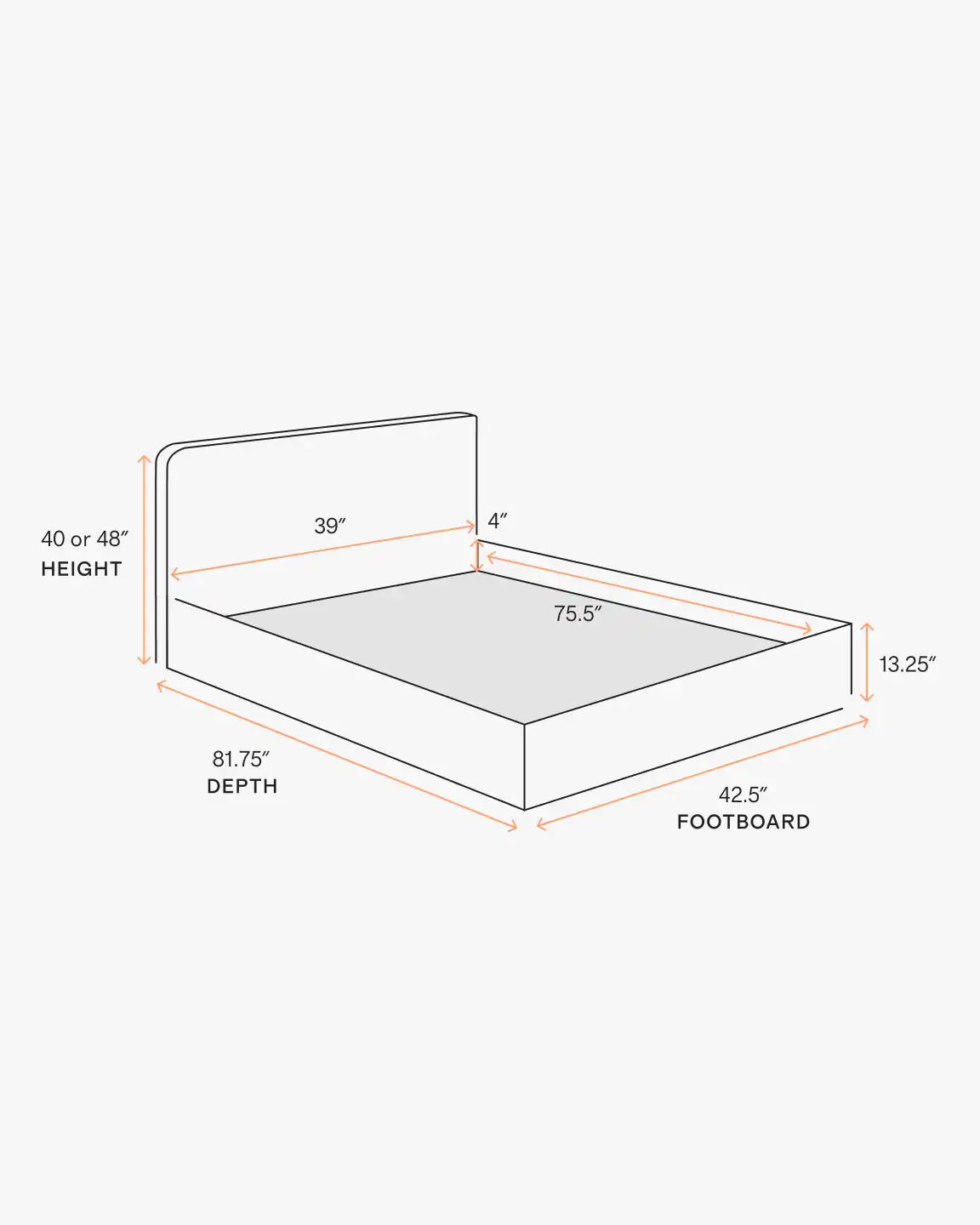 100% Linen Curved Bed