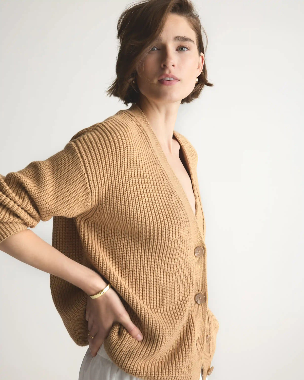 100% Organic Cotton Oversized Boyfriend Cardigan