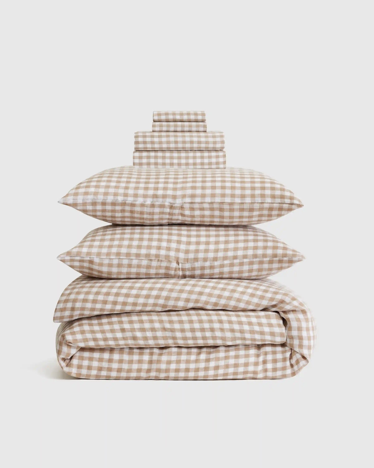 European Linen Gingham Deluxe Bedding Bundle