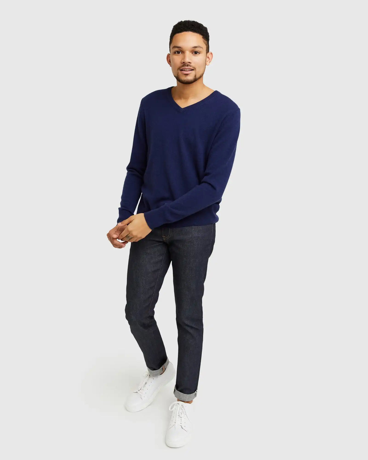 Mongolian Spring Cashmere V-Neck Sweater