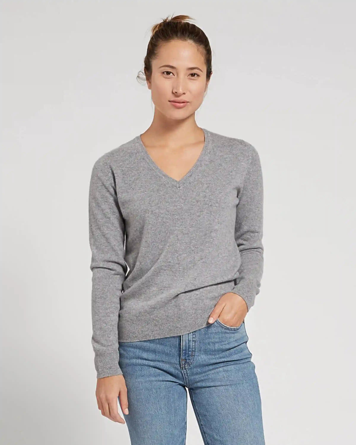 Mongolian Spring Cashmere V-Neck Sweater