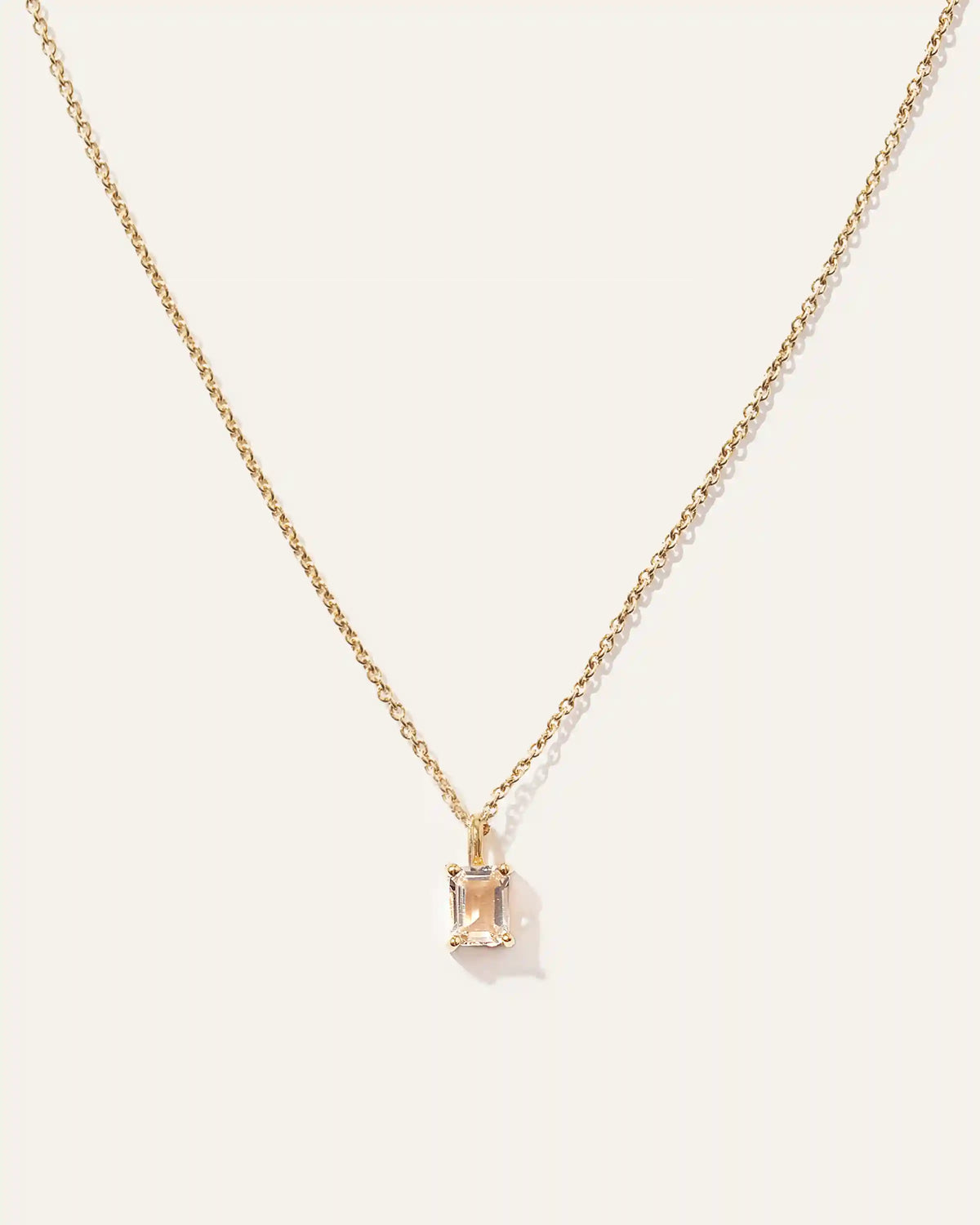 Emerald Cut Topaz Sol Pendant Necklace
