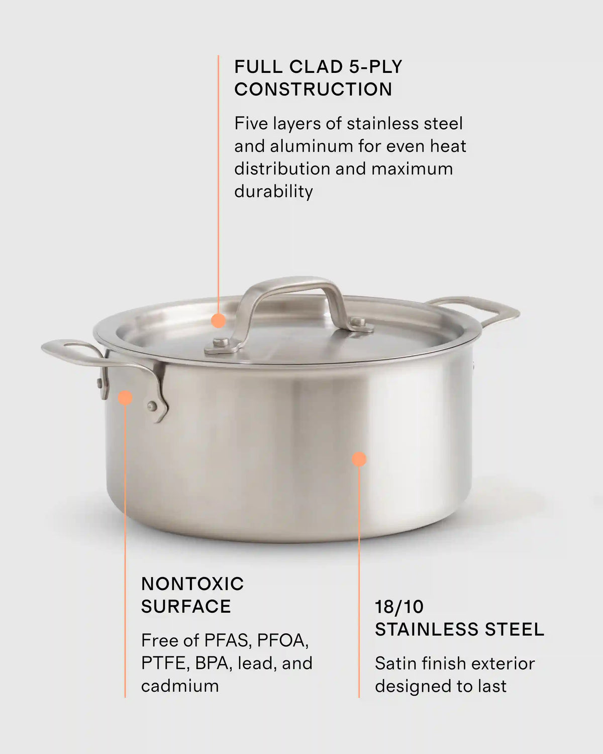 5-Ply Stainless Steel 8 Quart Stockpot