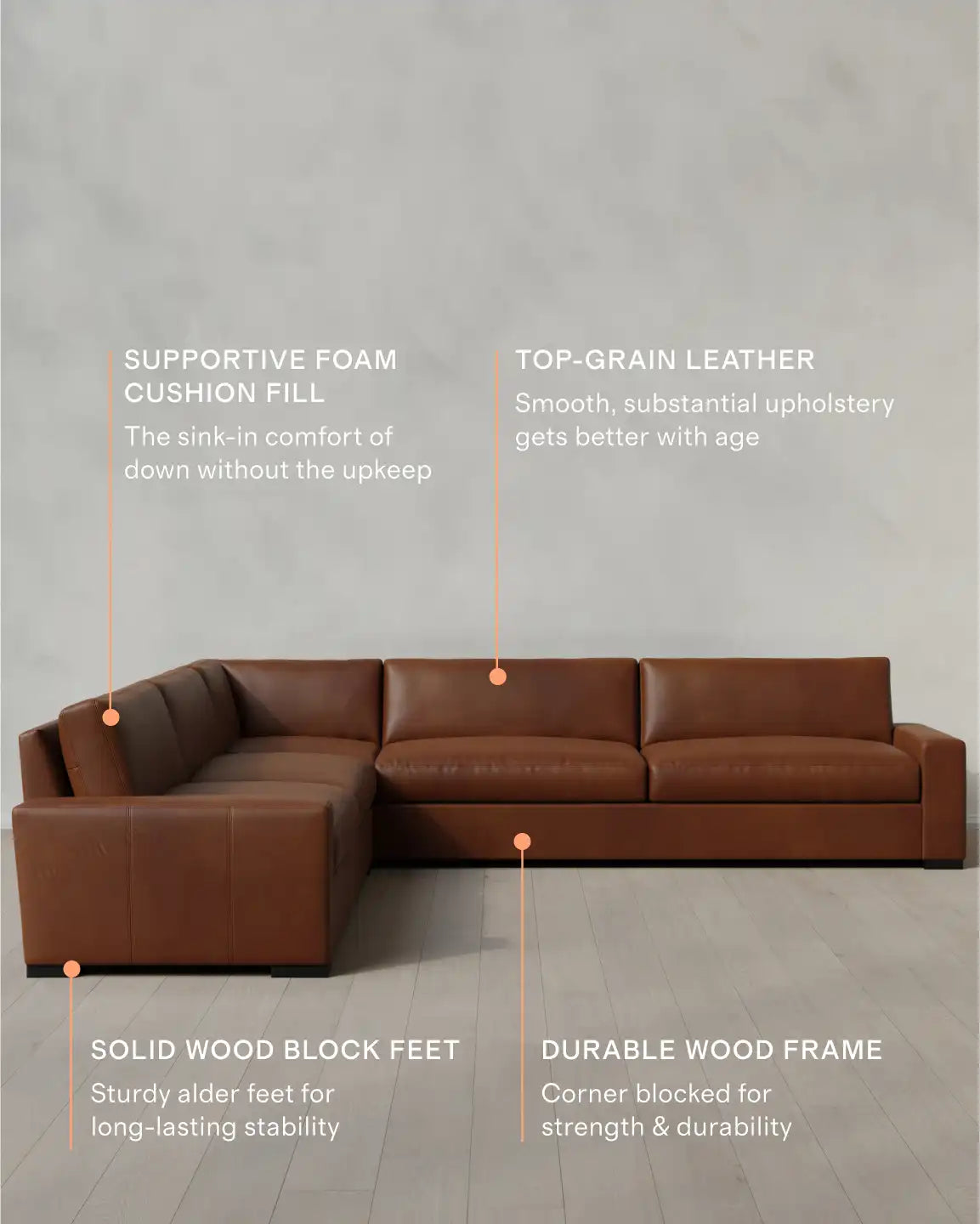 Stillman L Sectional in Leather