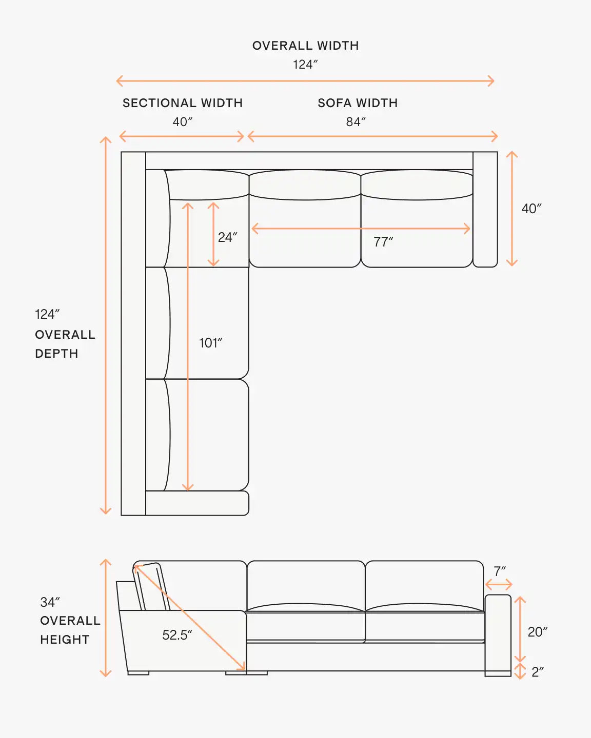 Stillman L Sectional in Performance Basketweave