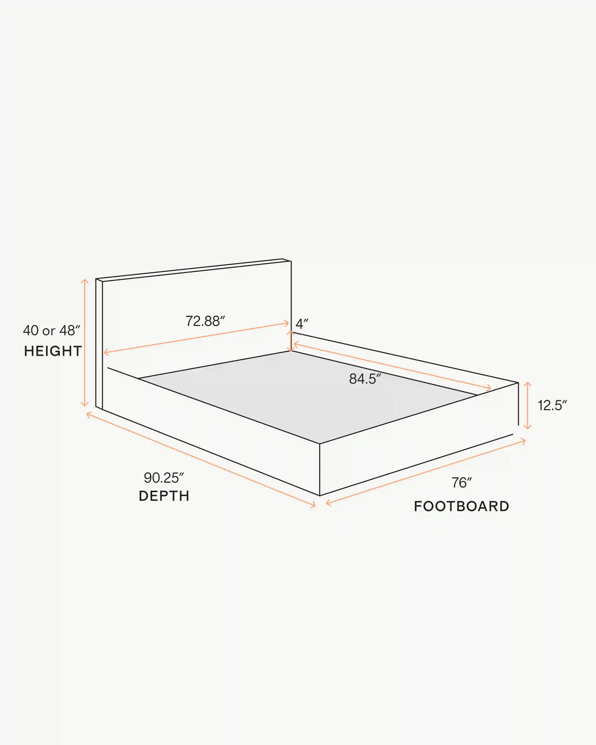 Square Bed in Performance Velvet