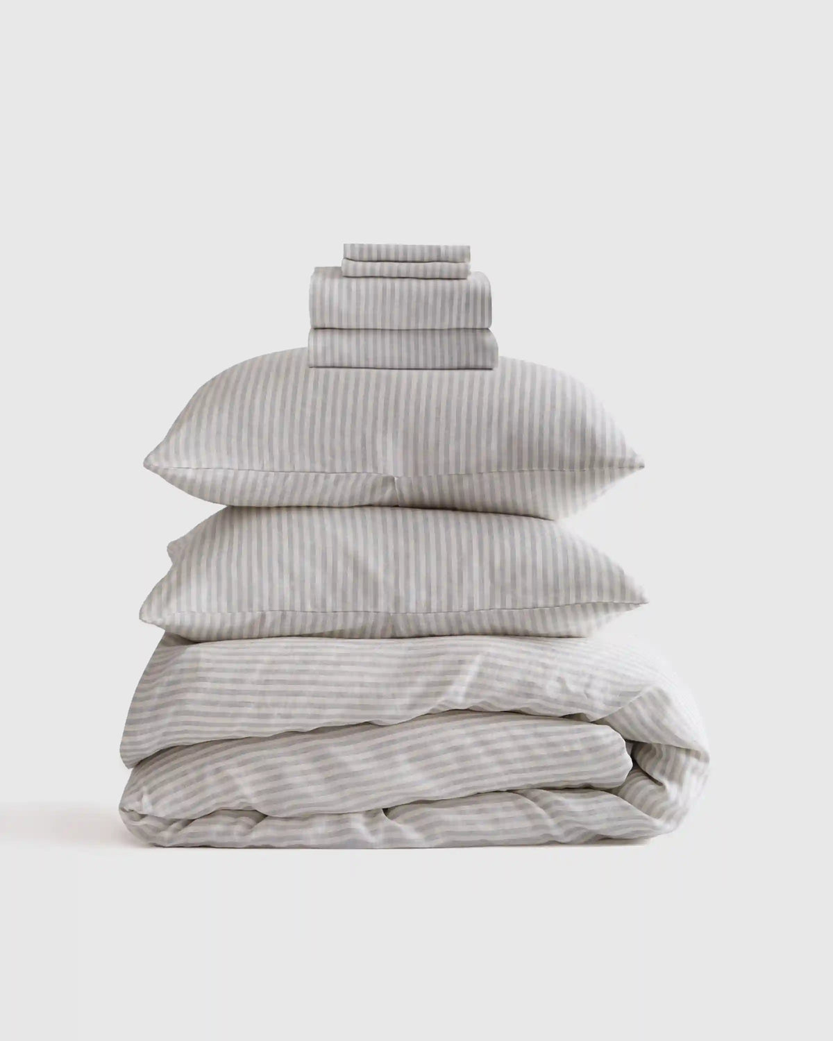 European Linen Stripe Deluxe Bedding Bundle