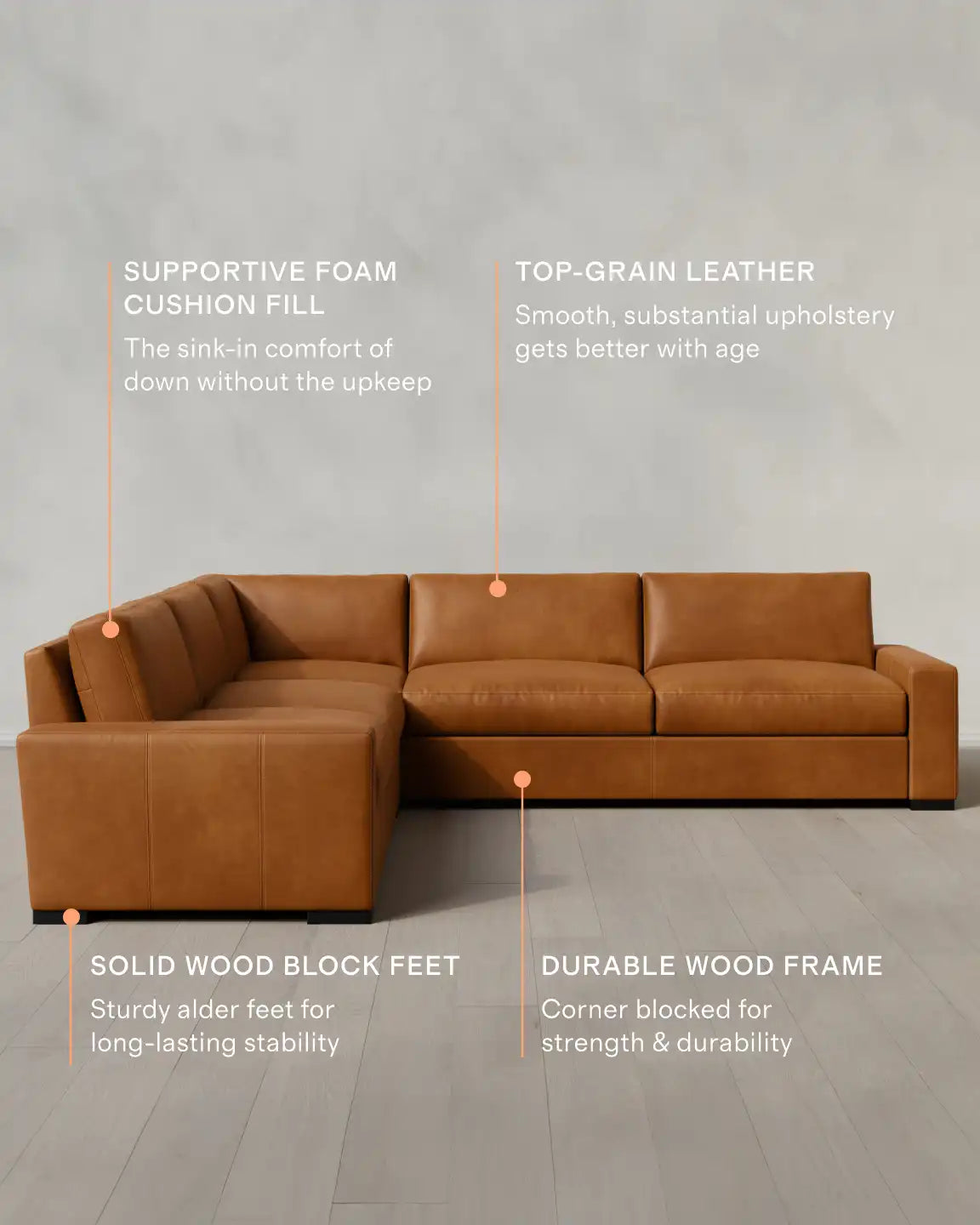 Stillman L Sectional in Leather