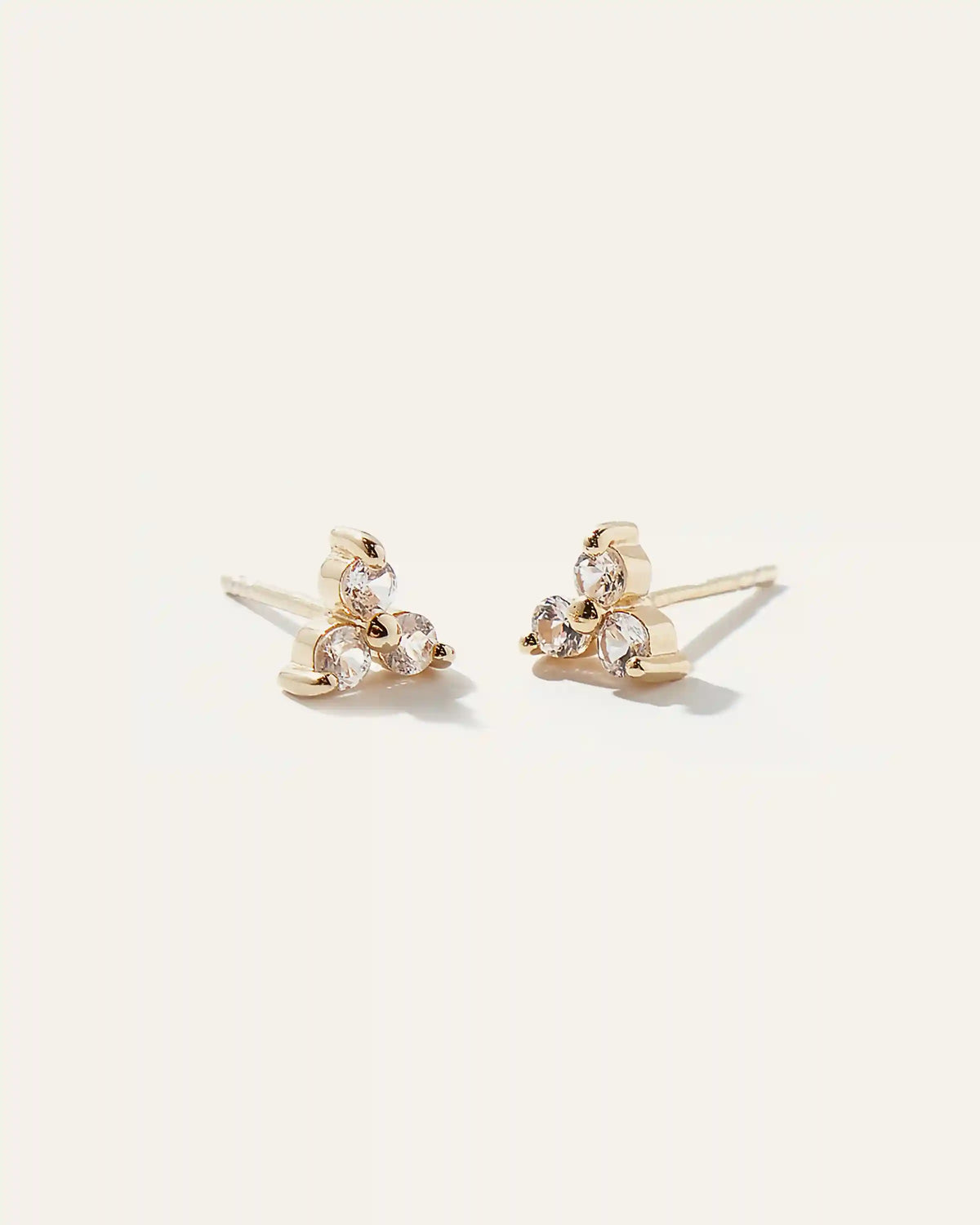 White Sapphire Triad Studs