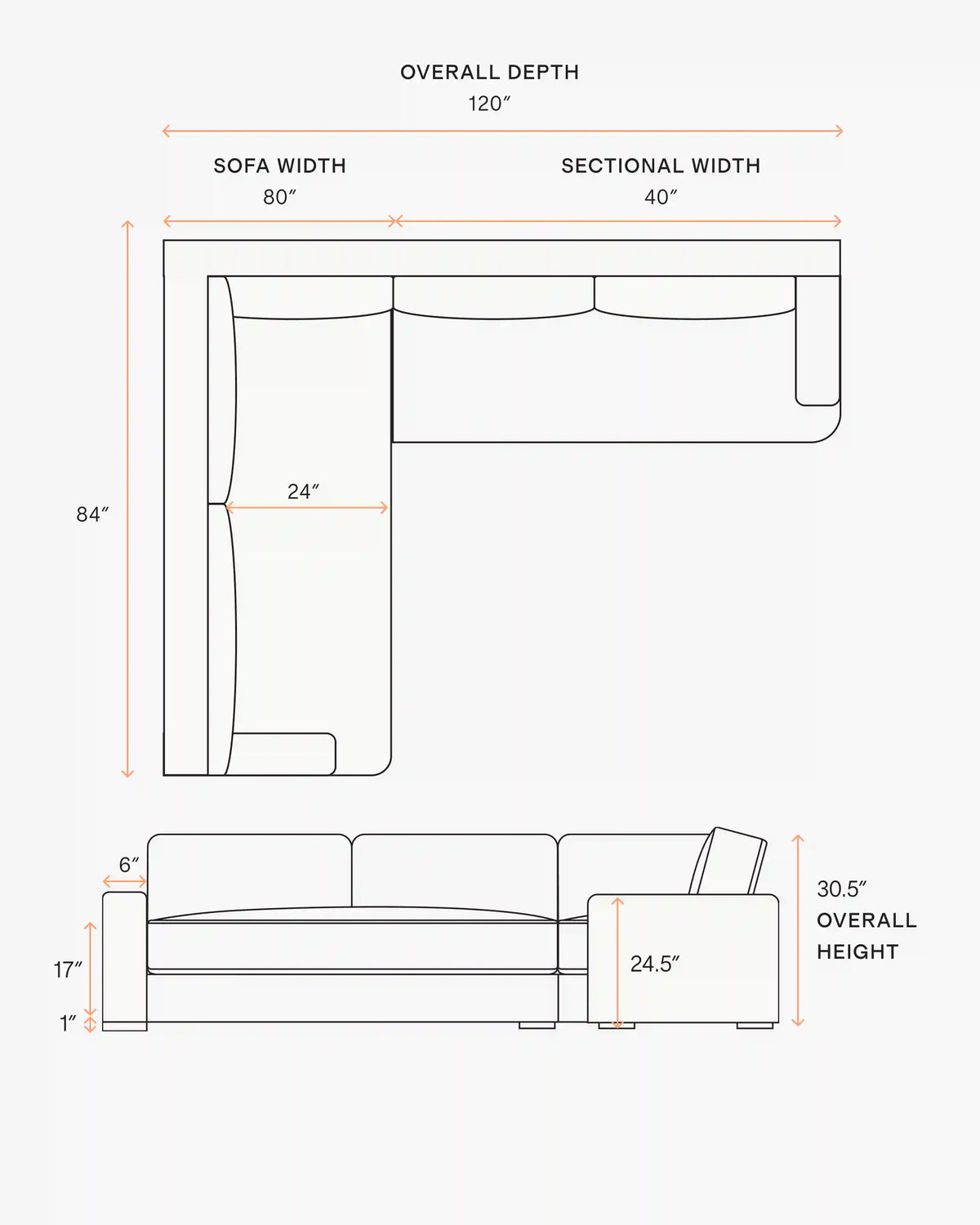 Sierra Curved Arm L Sectional in Performance Basketweave