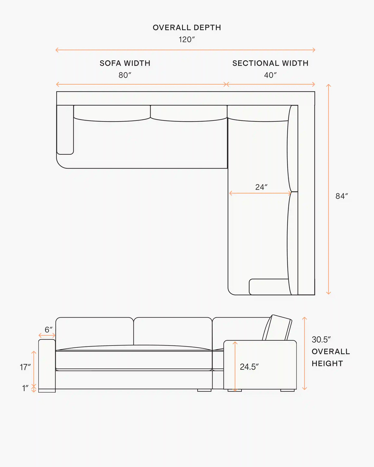 Sierra Curved Arm L Sectional in Performance Basketweave