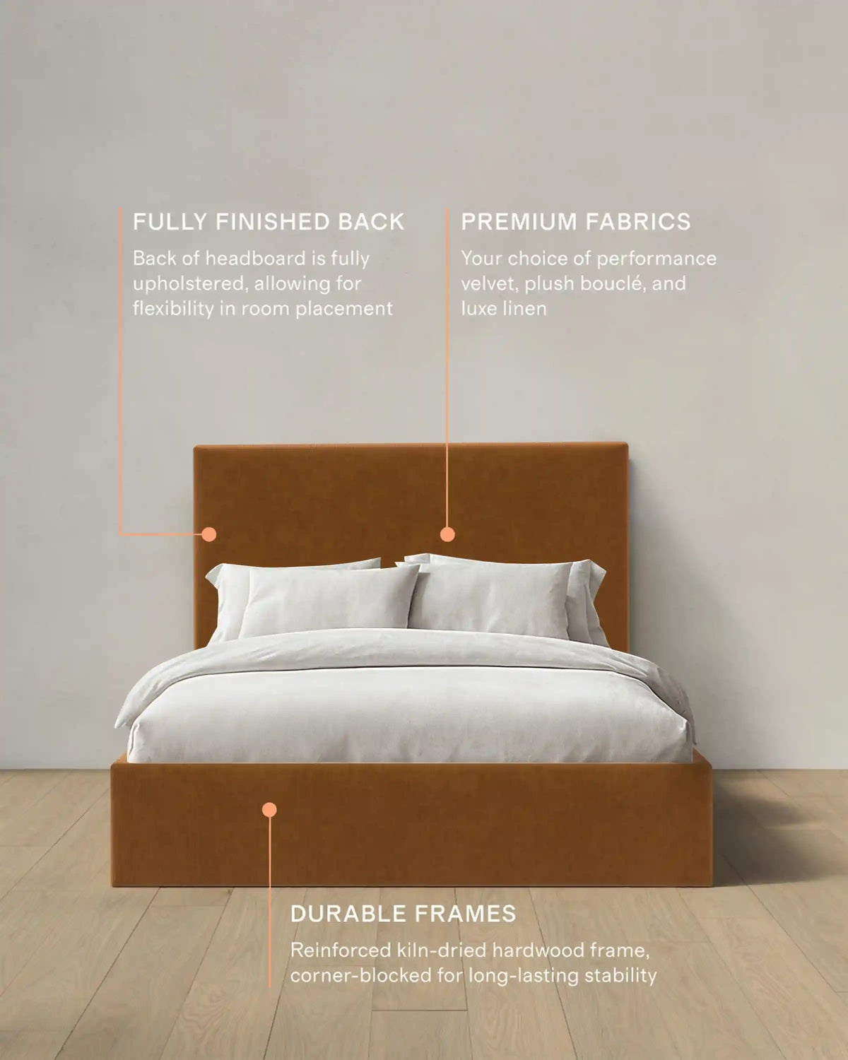 Curved Bed in Performance Velvet