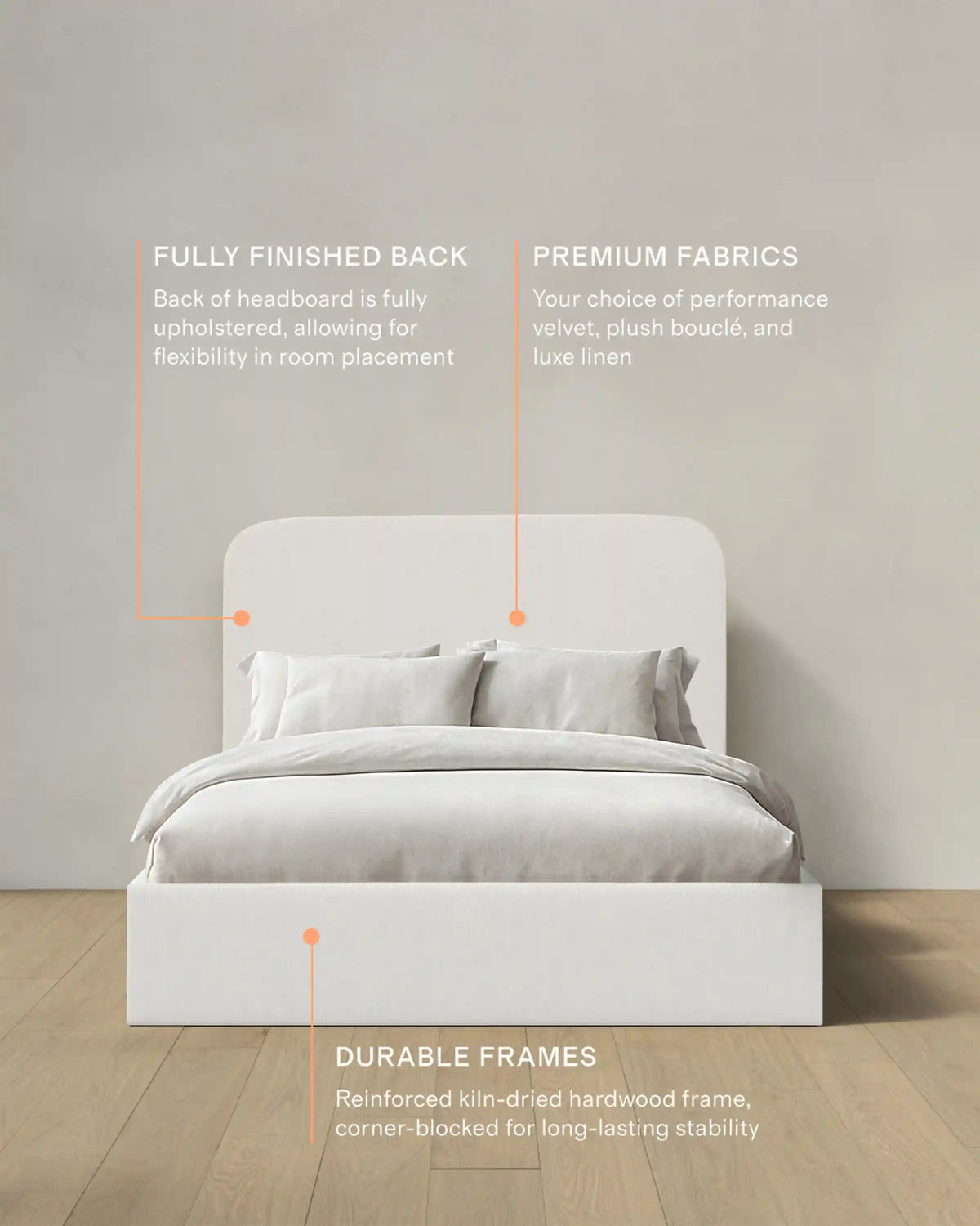Curved Bed in Performance Velvet