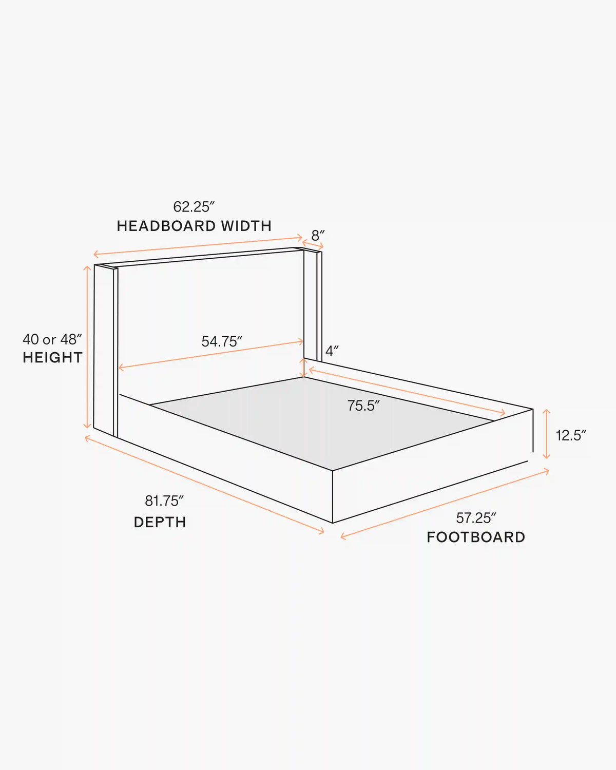 100% Linen Wingback Bed