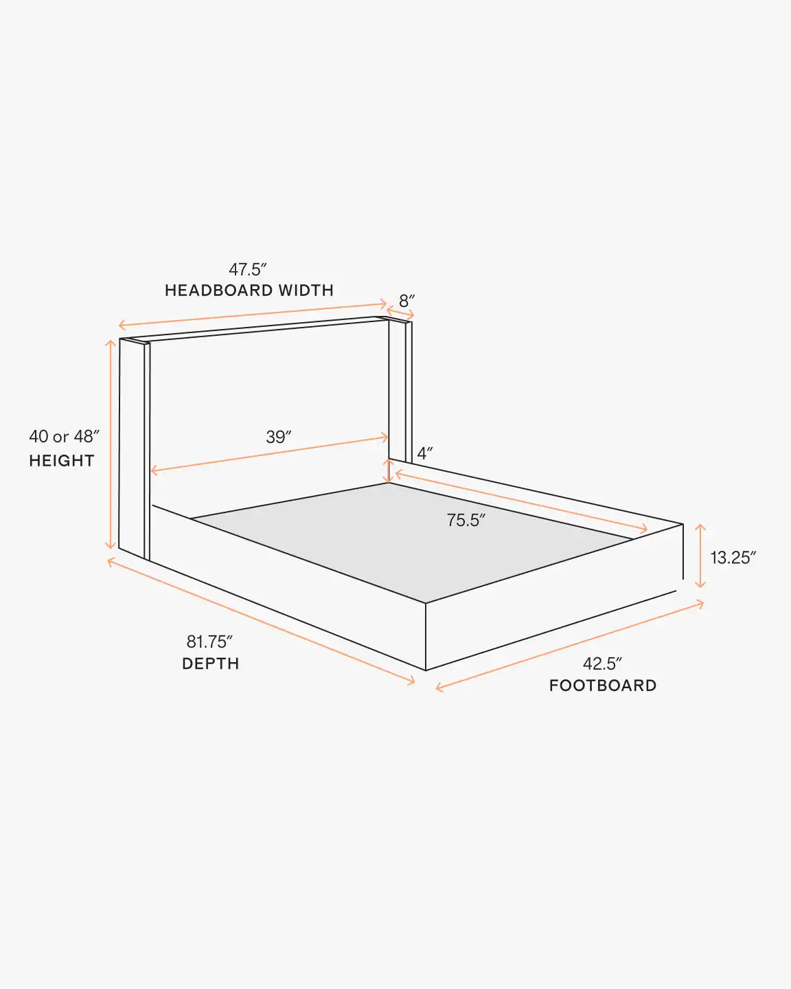 100% Linen Wingback Bed